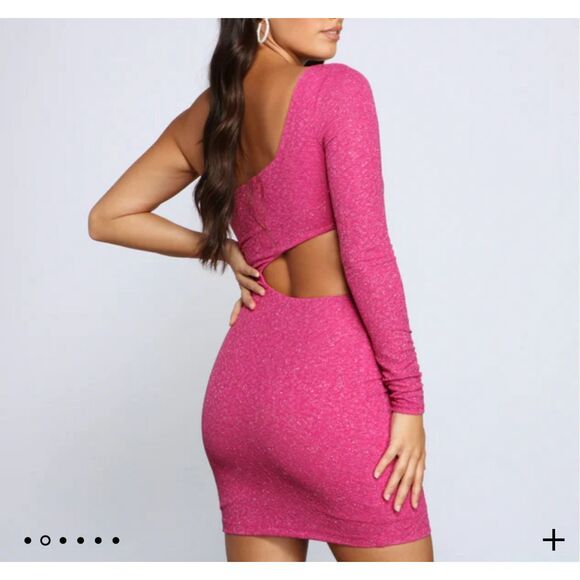 Windsor NWT One Shoulder pink Glitter Dress size small - Picture 2 of 12